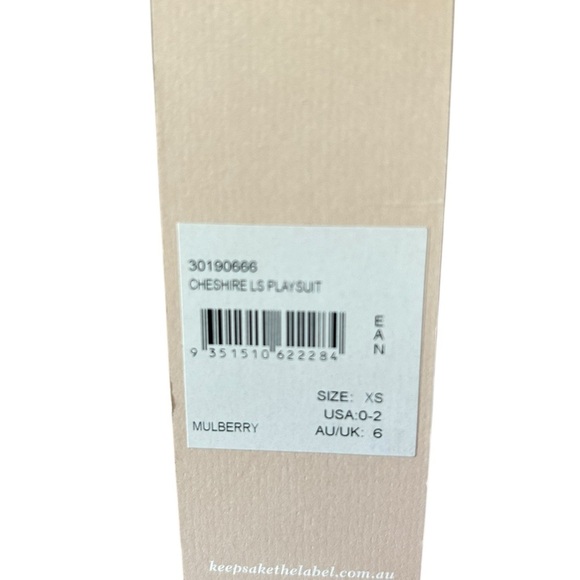 Keepsake The Label Chesire Playsuit Dress Mulberry Sz NEW - Picture 4 of 5